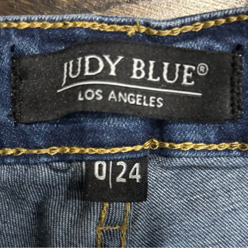Judy Blue Skinny Fit Stretch Denim Blue‎ Jeans Animal Print Side Stripe  size 0